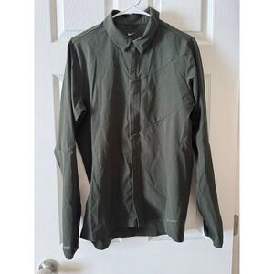 Nike FZ City Windshirt Flex Running Jacket Mens M‎ Green Lightweight Reflective